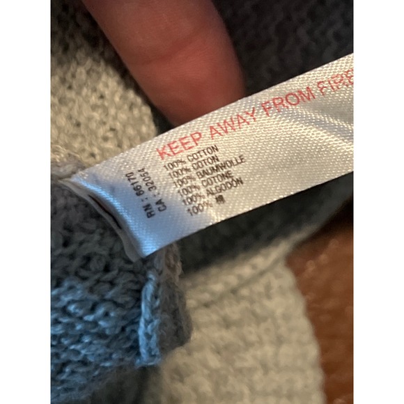 Free People Beach Hailee Gray Cotton Henley Textured Oversized Sweater M - Picture 5 of 7